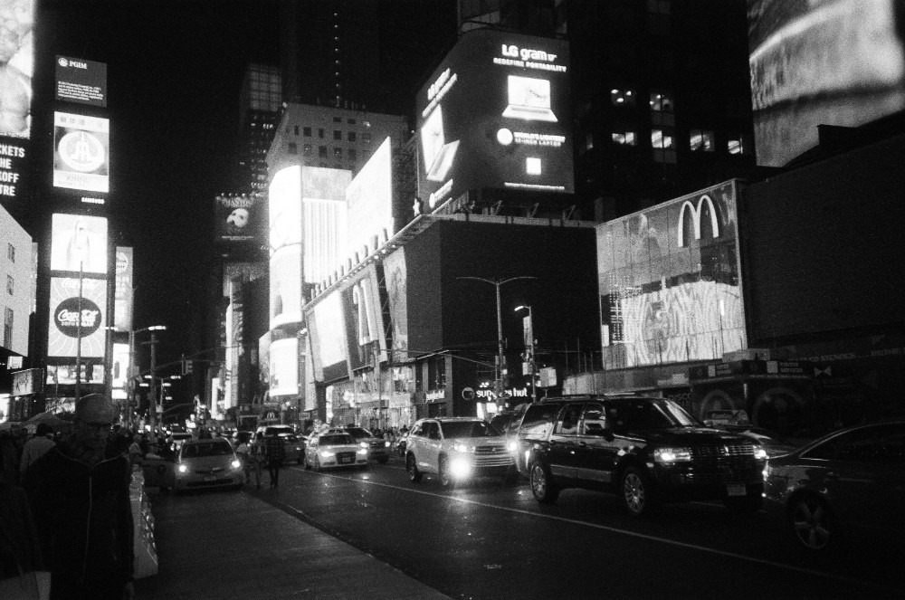 times square at night lomography berlin kino